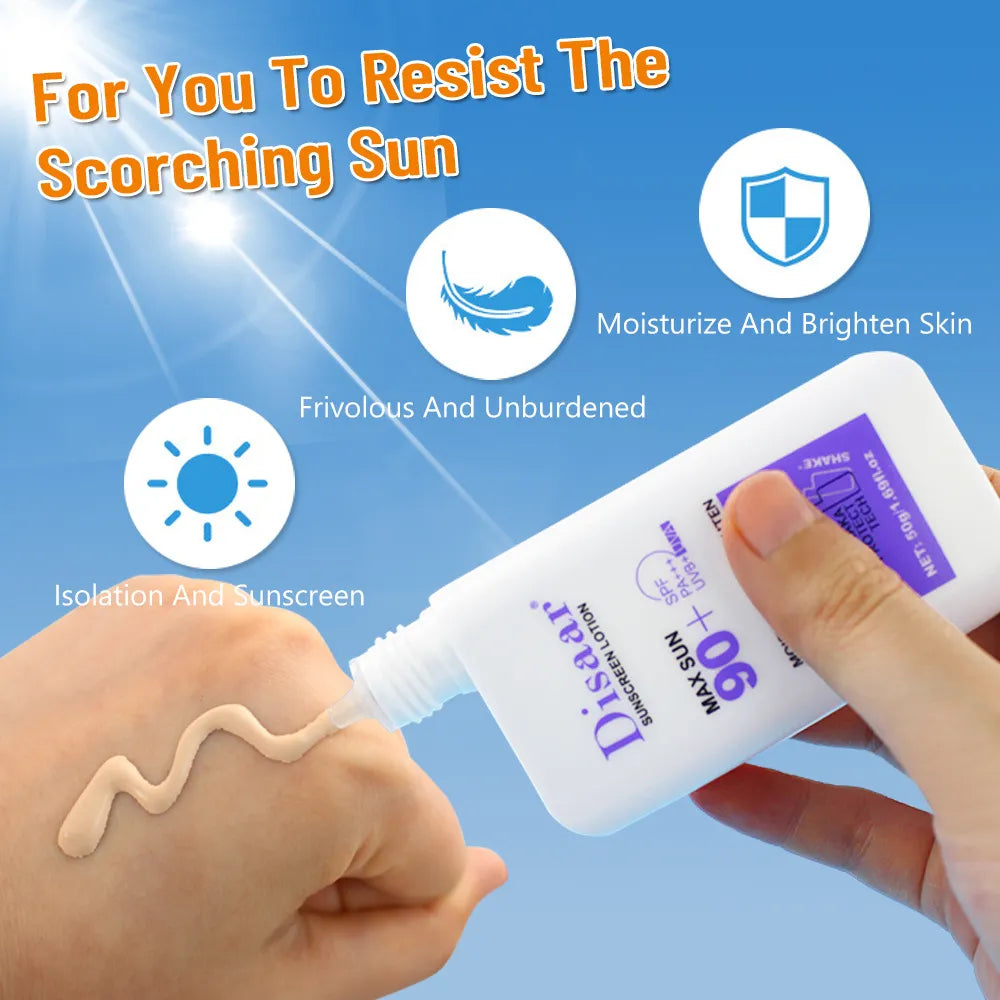 Disaar SPF 90 Sunscreen Lotion 50g Long Lasting Protection Sun Cream Whitening Moisturizing Sunblock