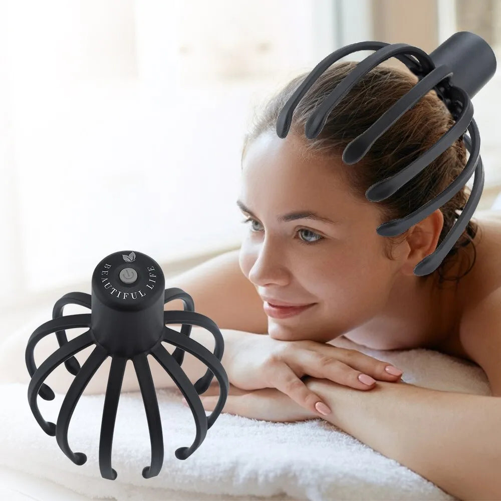 Electric Octopus Claw Scalp Massager Stress Relief Therapeutic Head Scratcher Stress Relief and Hair Stimulation