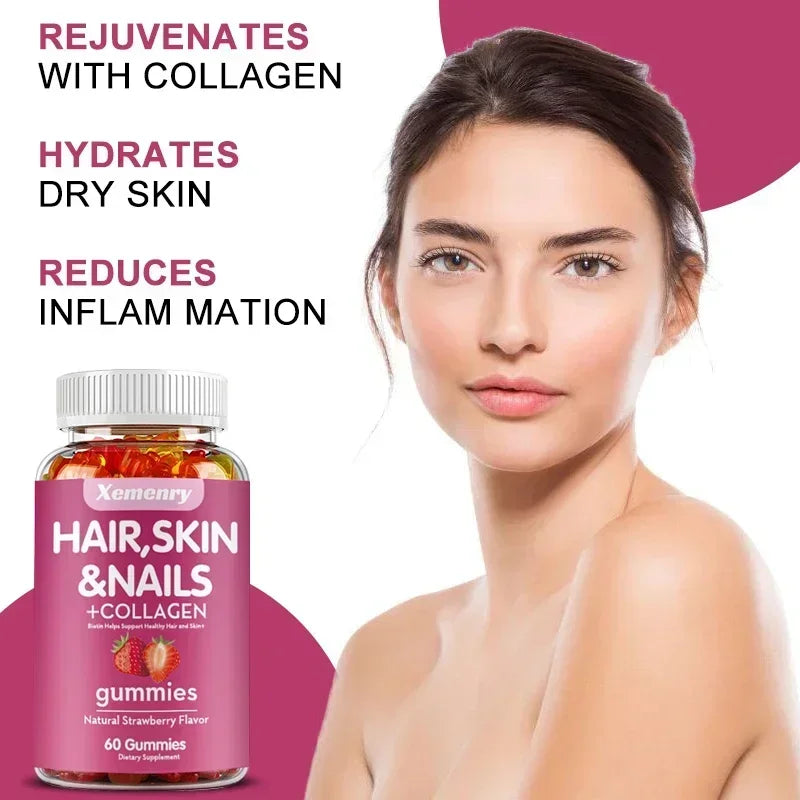 Natural Biotin Gummies - Supports Hair, Skin, Nails & Collagen