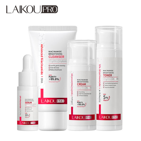 LAIKOU PRO Laikou Niacinamide Series Gesichtsreinigungscreme, Essenz-Toner, 4-teiliges Set 